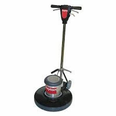 DESCRIPTION: (1) FLOOR SCRUBBER BRAND/MODEL: DAYTON #6UFR5 SIZE: 17 IN MACHINE SIZE, 1.5 HP MOTOR, 115V AC @ 15A, 60 HZ, 175 RPM BRUSH SPEED RETAIL$: