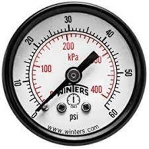 DESCRIPTION: (9) PRESSURE GAGE BRAND/MODEL: WINTERS #PEM1405 SIZE: 2", 1/4" NPT RETAIL$: $13.01 EA QTY: 9