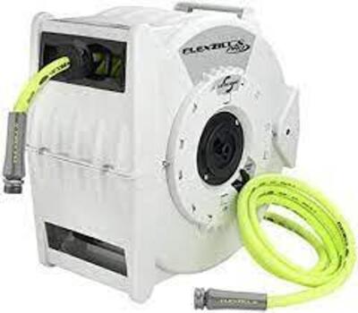 DESCRIPTION: (1) WATER HOSE REEL BRAND/MODEL: FLEXZILLA INFORMATION: GREEN HOSE, WHITE HOUSING SIZE: 10' X 1/2" RETAIL$: $289.99 EA QTY: 1