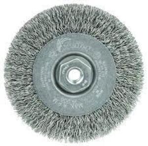 DESCRIPTION: (5) NARROW CRIMPED WIRE WHEEL BRAND/MODEL: ANDERSON #03113 SIZE: 4" WHEEL, 1/2" - 3/8" ABOR HOLE RETAIL$: $23.99 EA QTY: 5