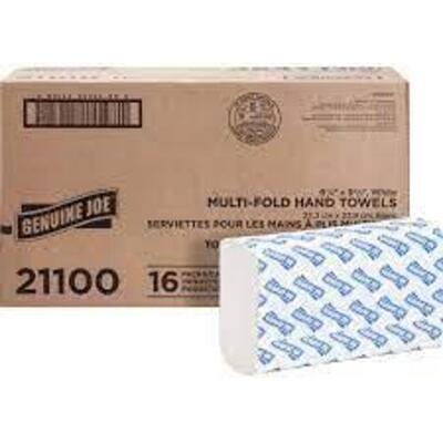 DESCRIPTION: (1) CASE OF (16) PACKS OF (250) SHEETS BRAND/MODEL: GENUINE JOE #21100 INFORMATION: WHITE SIZE: 9-1/5" X 9-2/5" RETAIL$: $43.18 TOTAL QTY