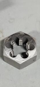 DESCRIPTION: (2) CARBON STEEL HEX RETHREADING DIE BRAND/MODEL: VC 364-0304 SIZE: M30x3.5 1" THICK RETAIL$: 115.10 EA QTY: 2