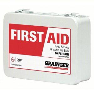 DESCRIPTION: (3) FIRST AID KIT BRAND/MODEL: 463M28 SIZE: 10 PERSON KIT RETAIL$: $135.11 EA QTY: 3