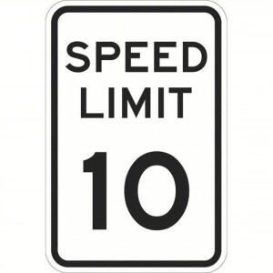 DESCRIPTION: (1) SPEED LIMIT SIGN BRAND/MODEL: 448X44 SIZE: 18X12 RETAIL$: $30.19 EA QTY: 1