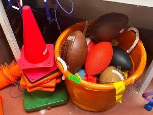 LARGE GROUP OF TOUCH FOOTBALL SUPPLIES