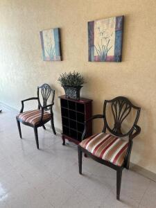 CHAIR, ORGANIZER AND WALL ART SET