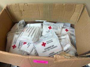 LARGE BOX OF STUDENT FIRST AID TRAINING KITS