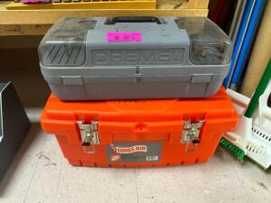 TOOL BOXES WITH ASSORTED HARDWARE