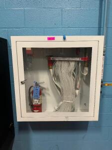 (2) - WALL MOUNTED HOSE AND FIRE EXTINGUSHER CABINETS