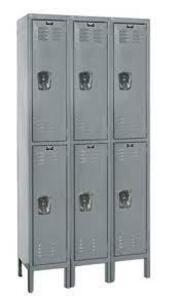 DESCRIPTION: (1) WARDROBE LOCKERS BRAND/MODEL: HALLOWELL INFORMATION: GRAY SIZE: TWO TIER, 3 WIDE RETAIL$: $482.95 EA QTY: 1