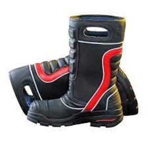 DESCRIPTION: (1) PAIR OF STRUCTURAL FIREFIGHTING BOOTS BRAND/MODEL: FIRE-DEX #FDXL200 INFORMATION: BLACK, RED AND YELLOW SIZE: US 10.5W RETAIL$: $570.