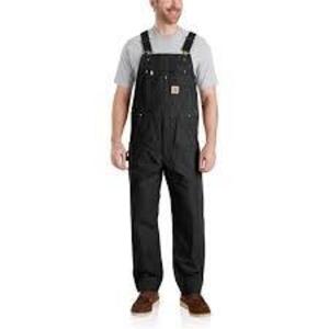 DESCRIPTION: (1) DUCK BIB OVERALLS BRAND/MODEL: CARHARTT #R01-M INFORMATION: BLACK, RELAXED FIT SIZE: 34 X 30 RETAIL$: $89.99 EA QTY: 1