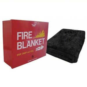 DESCRIPTION: (2) FIRE BLANKET AND CABINET BRAND/MODEL: PRODUCT NUMBER #9DPA4 INFORMATION: RED CASE SIZE: 62 IN BLANKET WD, 84 IN BLANKET LG, WOOL RETA