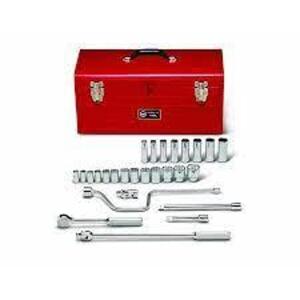 DESCRIPTION: (1) DEEP SOCKET SET AND TOOL BOX BRAND/MODEL: WRIGHT TOOL INFORMATION: RED SIZE: 1/2" DRIVE, 27 PIECES, SAE RETAIL$: $758.25 TOTAL QTY: 1