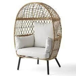 DESCRIPTION: (1) DIDS VENTURA OUTDOOR WICKER STATIONARY EGG CHAIR BRAND/MODEL: BETTER HOMES AND GARDENS #BHF036225828001 INFORMATION: WHITE RETAIL$: $