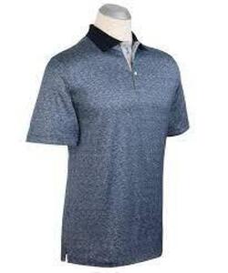 DESCRIPTION: (2) ITALIAN COTTON SILK GEO PRINT POLO SHIRT BRAND/MODEL: HERITAGE SIZE: SMALL RETAIL$: $215.00 EA QTY: 2