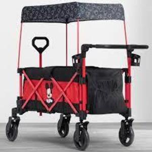 DESCRIPTION: (1) STROLLER WAGON WITH CANOPY BRAND/MODEL: DISNEY BABY #61100-2345 INFORMATION: RED SIZE: 64 MONTHS RETAIL$: $143.58 EA QTY: 1