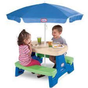 DESCRIPTION: (1) KIDS PICNIC TABLE BRAND/MODEL: LITTLE TIKES RETAIL$: $88.99 EA QTY: 1