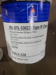 DESCRIPTION: (1) ENHANCED CORROSION EPOXY PRIMER W/(1)HIGH SOLIDS TOPCOATBRAND/MODEL: SHERWIN WILLIAMSINFORMATION: 2 PART EPOXY PRIMER, HIGH SOLIDS, LIGHT GRAYRETAIL$: $232.99 TOTALQTY: 1