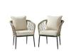 DESCRIPTION: (2) OUTDOOR WICKER LOUNGE CHAIRSINFORMATION: BEIGE/BLACKRETAIL$: $248/SETQTY: 2