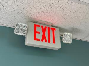 (2) - CEILIING MOUNTED EXIT SIGNS