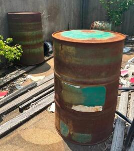 (10) ASSORTED METAL BARRELS