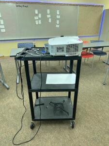 NEC PROJECTOR WITH ROLLING MEDIA CART