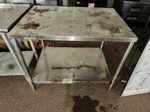 48" X 30" STAINLESS TABLE W/ UNDER SHELF