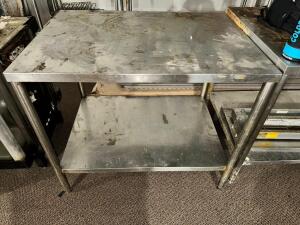 48" X 30" STAINLESS TABLE W/ UNDER SHELF