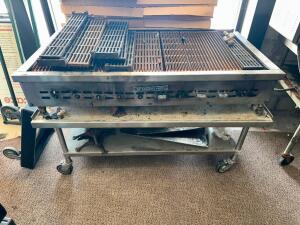 BAKERS PRIDE 48" RADIANT CHAIRBROILER W/ STAINLESS STAND.