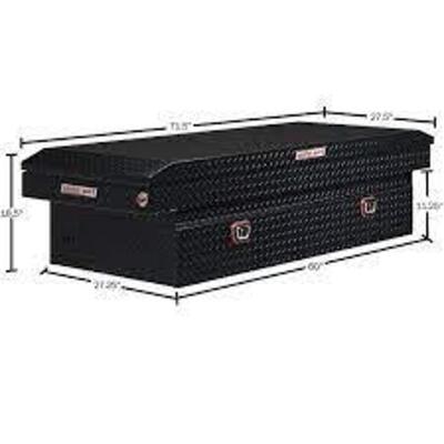 DESCRIPTION: (1) SADDLE CROSSOVER TRUCK TOOL BOX BRAND/MODEL: WEATHERGUARD #117-5-03 INFORMATION: BLACK DIAMOND TREAD SIZE: 18/5" X 71.5" X 27.5" RETA