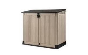 DESCRIPTION: (1) STORE-IT-OUT BRAND/MODEL: KETER INFORMATION: BROWN SIZE: 52"X28"X44.7" RETAIL$: 264.99 EA QTY: 1
