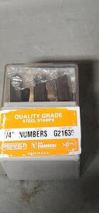 DESCRIPTION: (1) STEEL NUMBER STAMP SET W/ 6 SERVING AS 9 BRAND/MODEL: C.H. HANSON G21630 SIZE: 1/4" RETAIL$: $78.19 QTY: 1