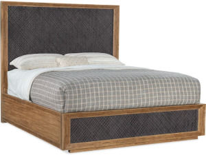 DESCRIPTION: BIG SKY CHARCOAL FURROWED BACK VINAGE NATURAL KING PANEL BED WITH FOOTBOARD AND SIDERAILS BRAND/MODEL: HOOKER 5166-8673-4979 INFORMATION: