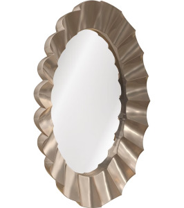 DESCRIPTION: VALENTINA GOLDEN SHIMMER 53" WIDE OVAL WALL MIRROR BRAND/MODEL: CARACOLE C113-422-041 INFORMATION: FRAME CAN HANG VERTICALLY AND HORIZONT