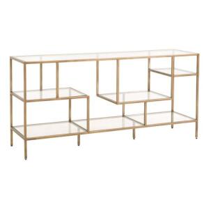 DESCRIPTION: BEAKMAN BRASS BOOKCASE BRAND/MODEL: ESSENTIALS FOR LIVING SIZE: 59"X16"X30" RETAIL$: $1,099.00 QTY: 1