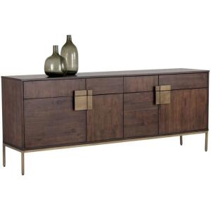 DESCRIPTION: JADE SIDEBOARD IN ANTIQUE BRASS AND DARK MANGO BRAND/MODEL: SUNPAN MIXT INFORMATION: SLIGHT DAMAGE - SEE PHOTOS SIZE: 78.75"X17.75"31.5"