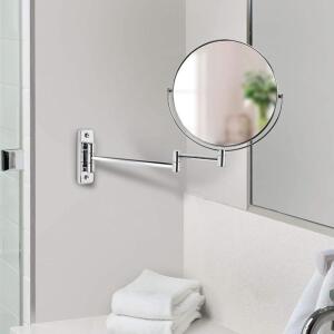 COSMO WALL MOUNT MIRROR WITH FOLDING ARM IN CHROME