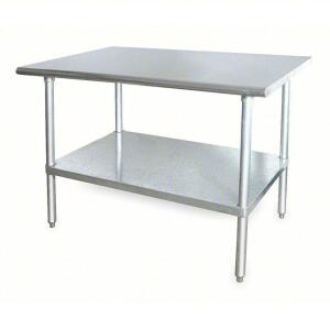 DESCRIPTION: (2) WORK TABLE BRAND/MODEL: PRODUCT NUMBER #2KRD9 INFORMATION: STAINLESS STEEL SIZE: 72 IN X 30 IN, 600 LB OVERALL LOAD CAPACITY RETAIL$: