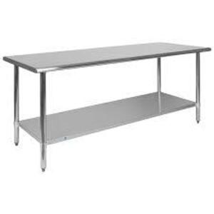 DESCRIPTION: (1) WORK TABLE BRAND/MODEL: FLASH FURNITURE #NH-WT-3072-GG INFORMATION: STAINLESS STEEL SIZE: 18 GAUGE RETAIL$: $255.51 EA QTY: 1