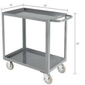 DESCRIPTION: (1) UTILITY CART BRAND/MODEL: GLOBAL INDUSTRIAL INFORMATION: STEEL, GRAY SIZE: 18" X 32" X 35", 1200 LB CAPACITY, MUST COME INSPECT RETAI