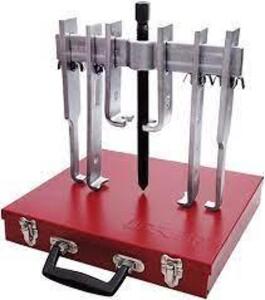 DESCRIPTION: (1) STRAIGHT JAW PULLER WITH METAL BOX STORAGE BRAND/MODEL: URREA INFORMATION: RED METAL BOX SIZE: 12 PIECE, 10 TON CAPACITY RETAIL$: $25