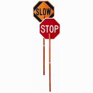 (2) STOP SLOW PLASTIC SIGN