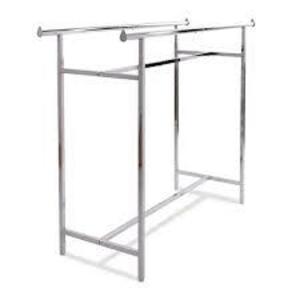 DESCRIPTION: (1) HEAVY DUTY DOUBLE BAR RACK WITH V BRACE BRAND/MODEL: ECONOCO #K40 INFORMATION: CHROME SIZE: 49-70" RETAIL$: $70.50 EA QTY: 1