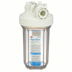 DESCRIPTION: (1) FILTER HOUSING BRAND/MODEL: AQUA PURE #61HJ90 SIZE: 1 IN, NPT, 20 GPM, 100 PSI MAX PRESSURE, 14 1/8 IN OVERALL HT, CLEAR RETAIL$: $17