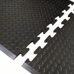 DESCRIPTION: (24) INTERLOCKING ANTI FATIGUE TILE MAT WITH DIAMOND TREAD BRAND/MODEL: NOTRAX #3UM39 INFORMATION: BLACK WITH DIAMOND TREAD, SIZE: 31" X
