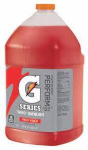 DESCRIPTION: (8) SPORTS DRINK MIX, LIQUID CONCENTRATE BRAND/MODEL: GATORADE #2AF76 INFORMATION: FRUIT PUNCH SIZE: 1 GALLON RETAIL$: $17.17 EA QTY: 8
