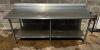 8' X 30" STAINLESS TABLE W/ 4" BACK SPLASH AND MOUNTED CAN OPENER