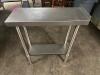 15" X 30" ALL STAINLESS TABLE W/ 2" BACK SPLASH - 2