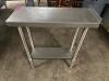 15" X 30" ALL STAINLESS TABLE W/ 2" BACK SPLASH - 3